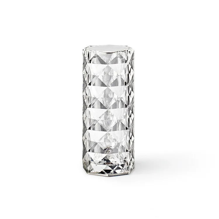 Nordic Crystal Touch Table Lamp – Dimmable Night Light with Rose & Diamond Design