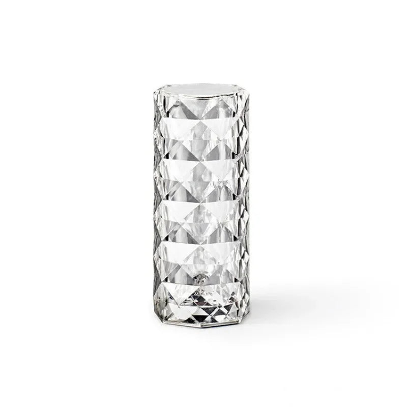 Nordic Crystal Touch Table Lamp – Dimmable Night Light with Rose & Diamond Design