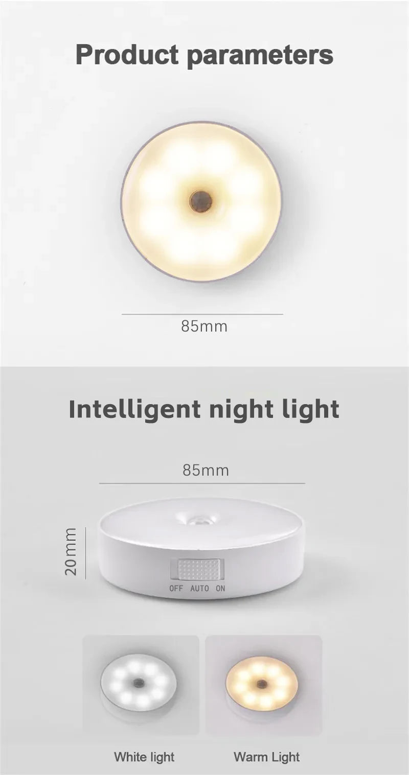 Rechargeable Magnetic Motion Sensor LED Night Light